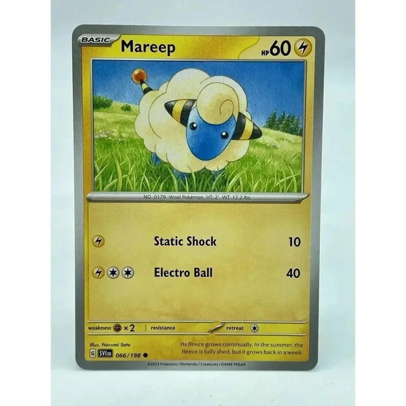 Mareep 066/198 Scarlet &‎ Violet Non-Holo Pokémon TCG LP - Picture 1 of 6